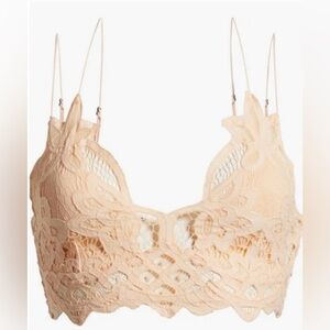 NWT 🔥 FP One Adella Bralette Lace Bralette in Peach - Large